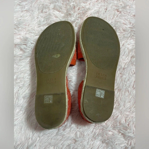Eileen Fisher Mews Magma Melange Orange Stretch Espadrilles Flat Sandals Sz 6.5 - Picture 8 of 14